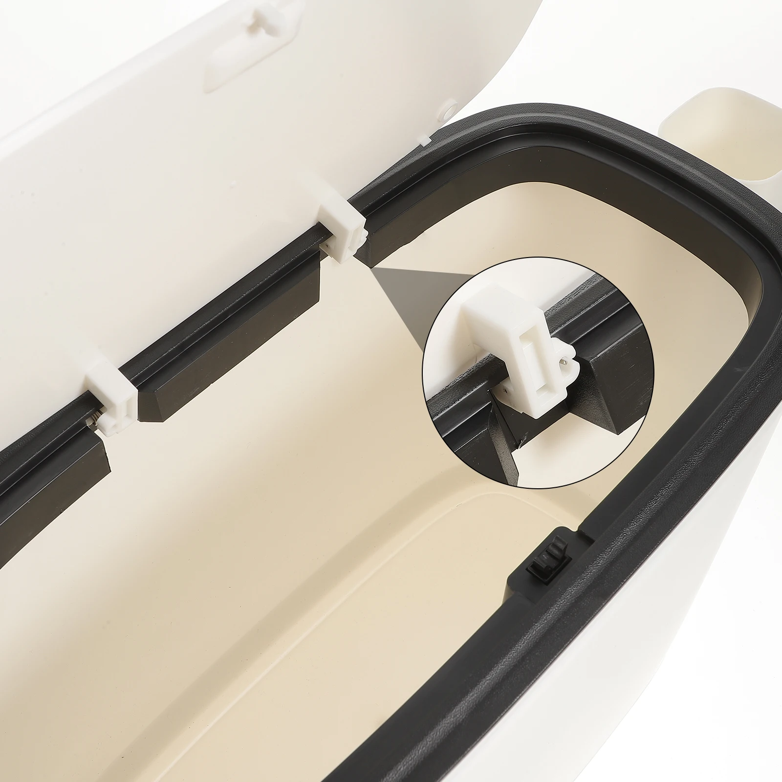 

Household Trash Can Plastic Large Capacity Press Cover Kitchen Bathroom Bedroom Toilet Rubbish Bin Convenient Waste Bucket