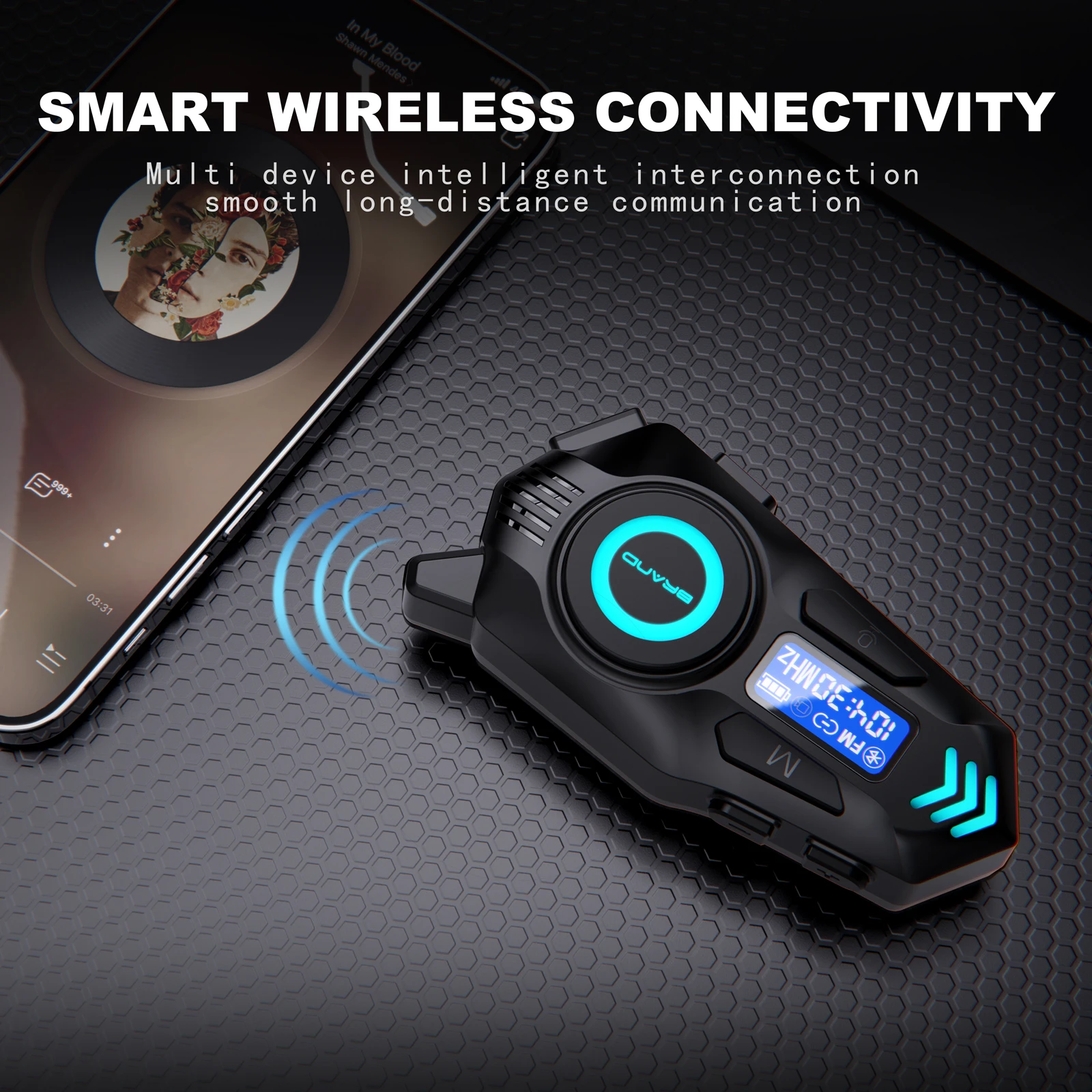

Motorcycle Helmet 6.0 Bluetooth Intercom Headset 500m Multi-person communication IP67 Waterproof BT Wireless Communication