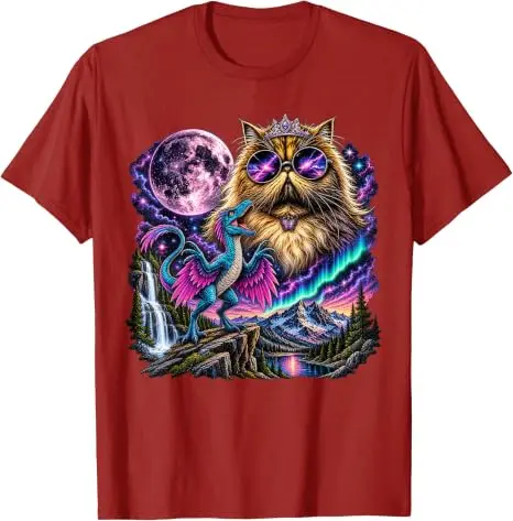 Das ist eine Skandalöse Sache Lustiges Prinzessinnen-Katzen-Dinosaurier-Donut-Meme-T-Shirt Y2k Katzenliebhaber Neuheitsgeschenk Niedliches Kätzchen-Grafik-Bekleidungs-T-Shirt – Detail 11