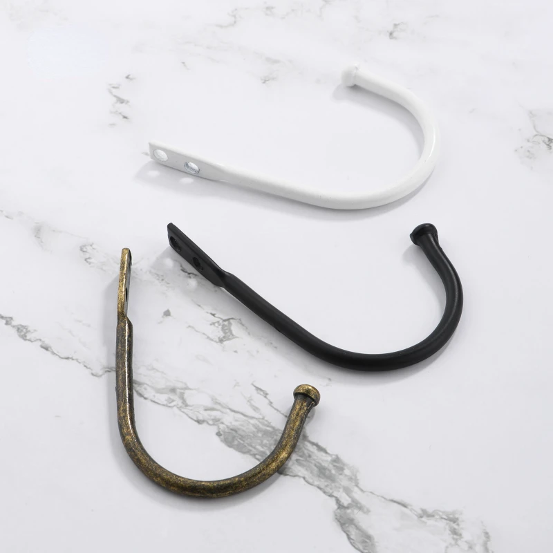 originality Retro Iron Curtain Holdback Wall Hanger Mounted Metal Hooks U Shaped Curtain Loop Holder Wall Tie Back With Screw