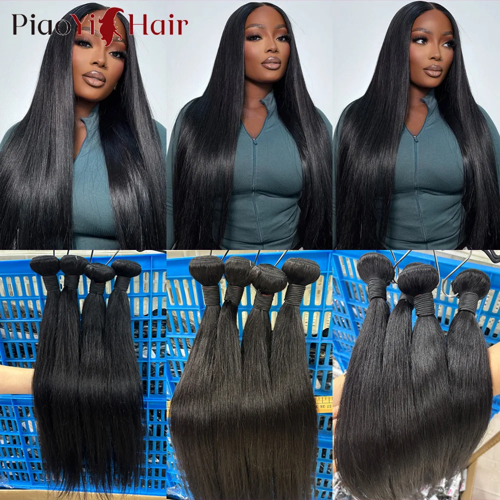 Top Unprocessed Straight Bundles Human Hair 3/6 Pcs Human Hair Brazilian Straight 100% Human Hair Bundles Extensions 3-5 Working Days Delivery