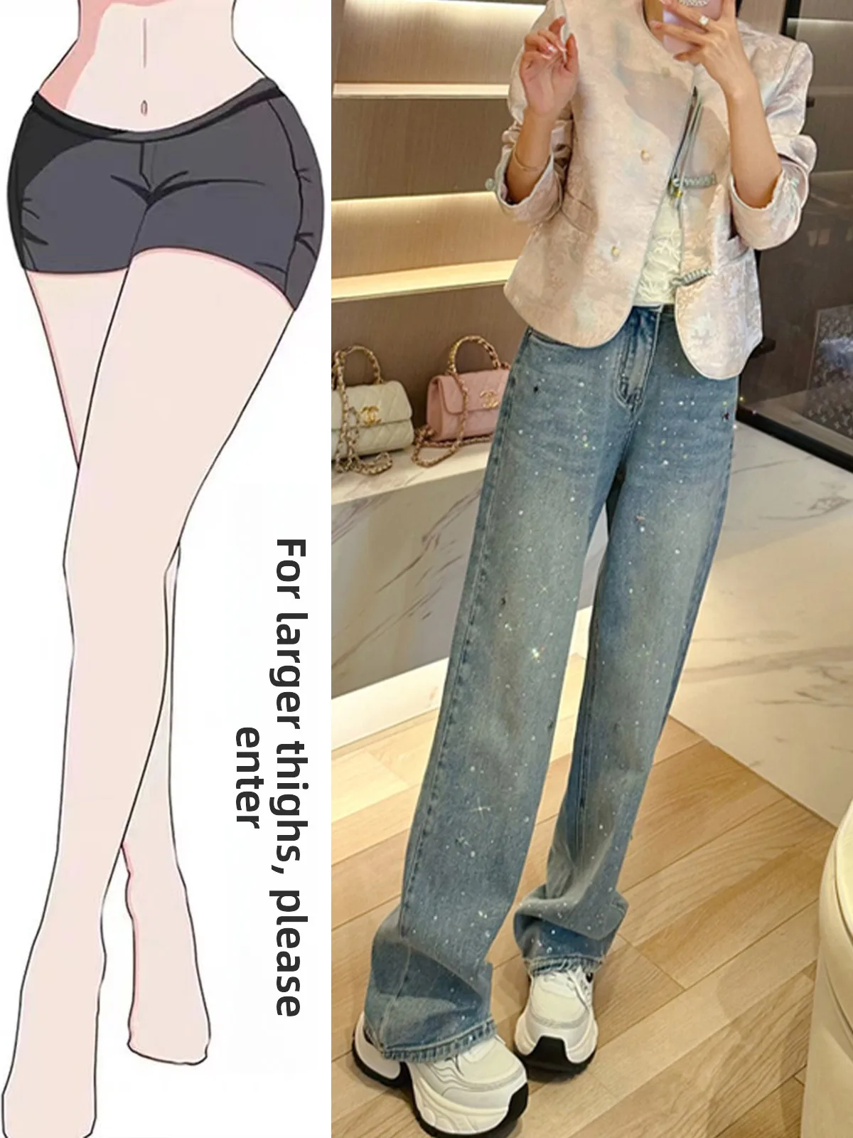 

Женские джинсы Waed Denim с высокой талией и широкими штанинами, летние, новые, свободные, универсальные, прямые брюки в корейском стиле