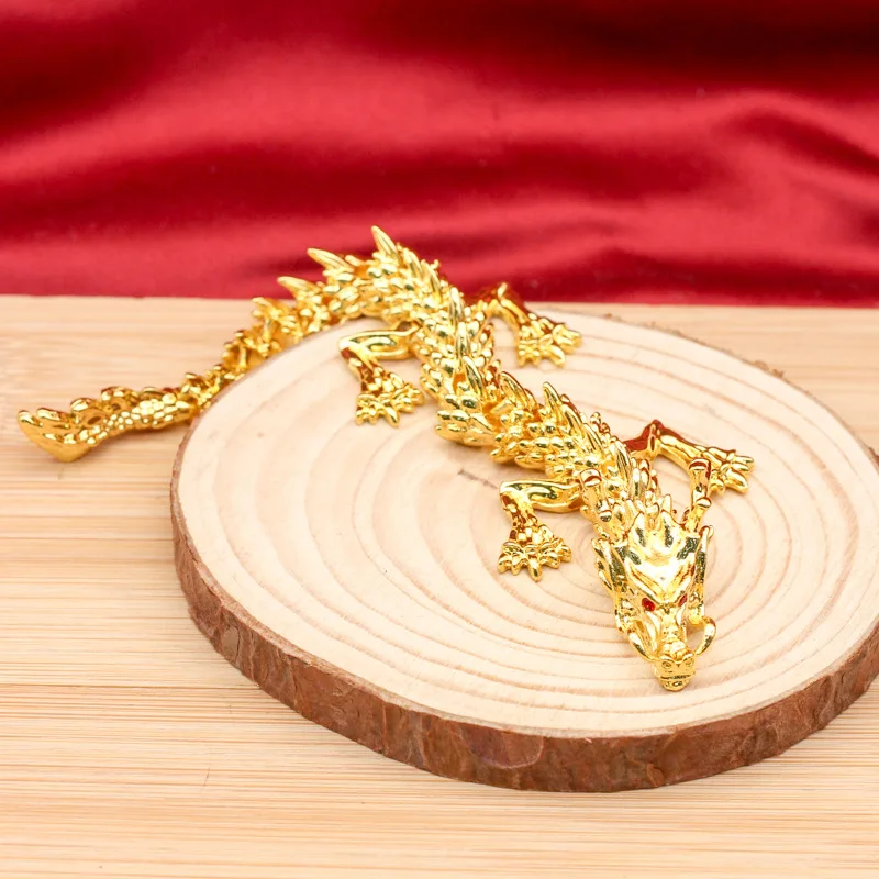 Wholesale Price New Golden Dragon Movable Golden Activity Small Dragon National Fashion Chinese Dragon Desk Pure Copp