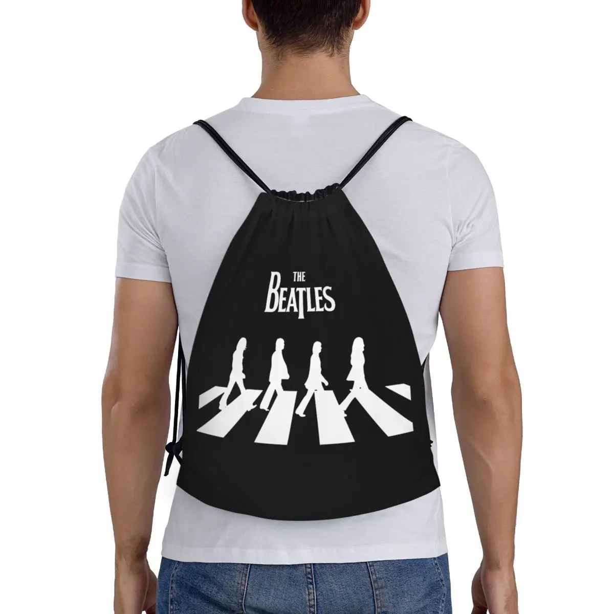 

Harajuku The Beatle Memebers Art Backpacks Multi-function Drawstring Bundle Pocket Shoes Bag Book Bags For Man Woman School