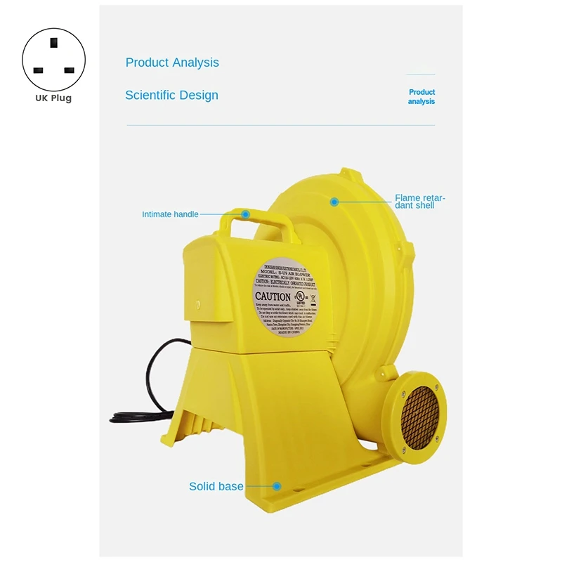 Souffleur centrifuge gonflable électrique, souffleur de poussière, modèle gonflable, prise britannique, 750W, 1 ensemble