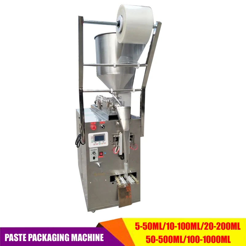 

Commercial Pneumatic Paste Liquid Packaging Machine Stainless Steel Filling Sealing Bag Maker Quantitative Packing Machine