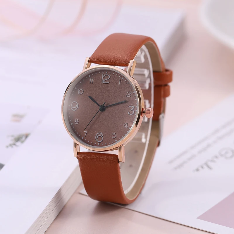 

Simple Casual Leather Strap Watch Fashion Quartz Wristwatches Women Quartz Watches Zegarek Damski Montre Femmes Relogio Feminino