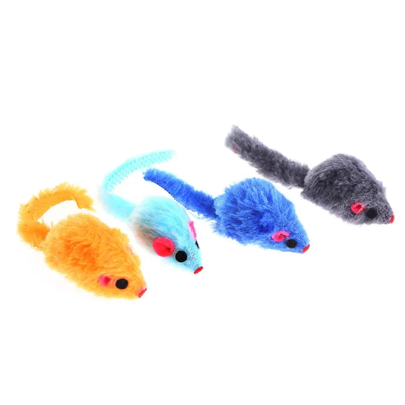 5Pcs peluche simulazione Mouse Cat Toys Pet Teasing Cat giocattolo interattivo per regali per gattini forniture per animali giocattoli a colori