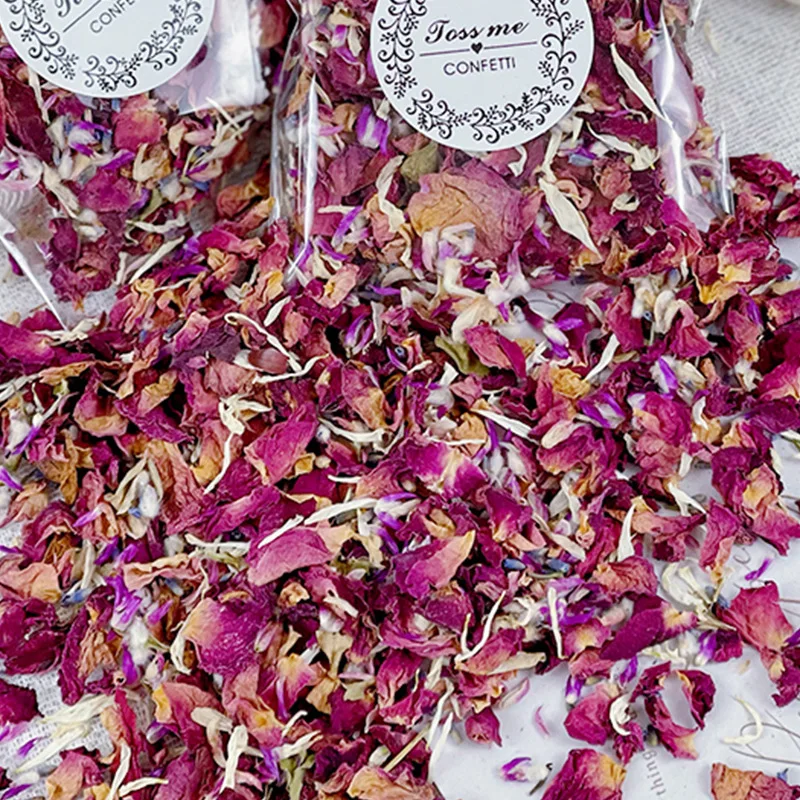 

100g Natural Real Dry Flower Petal Rose Confetti Petals for Wedding Throw Floral Party Celebration Degradable Eco-friendly
