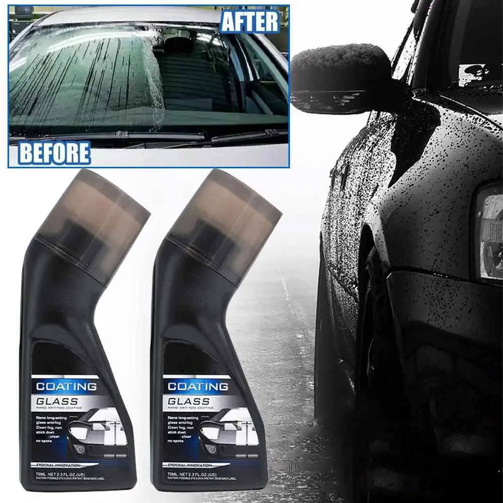 1/2/3 قطعة مكافحة الضباب الزجاج الأمامي مكافحة الضباب 70 مللي وكيل للسيارات السيارات الزجاج مكافحة الضباب وكيل حماية دائمة لزجاج السيارة الأمامي