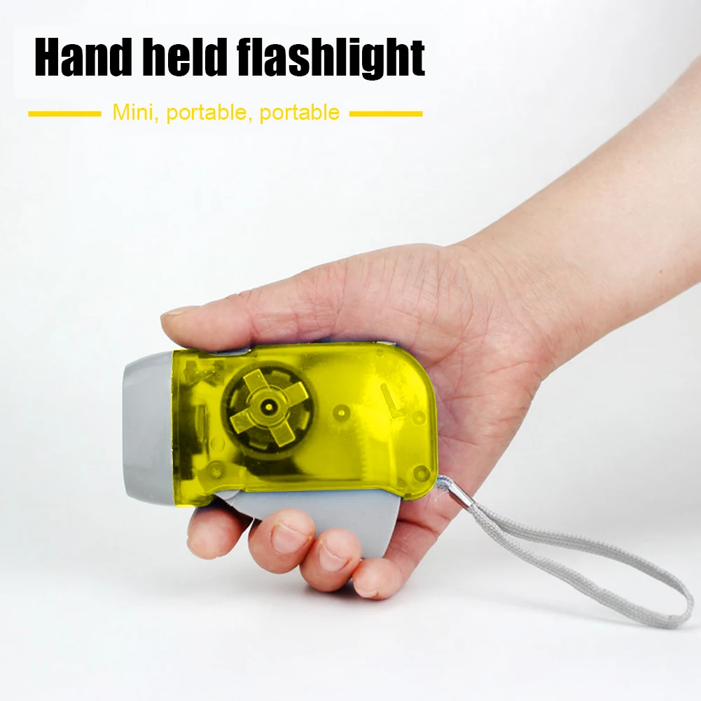 LED Hand Pressing Dynamo Flashlight Lantern Portable Camping Hand Crank Power Wind Up Flashlight Torch Light for Outdoor Home