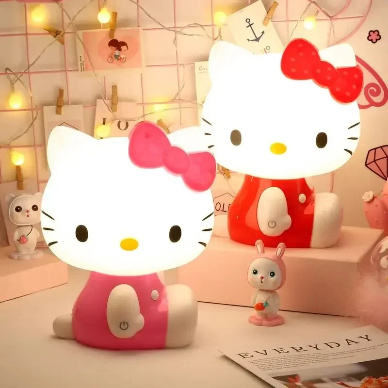 3D LED Small Night Lamp Touch Hello Kitty USB Baby Feeding home Bedroom Dreamy Protection Eye Sleep Light Bedside Room Decor