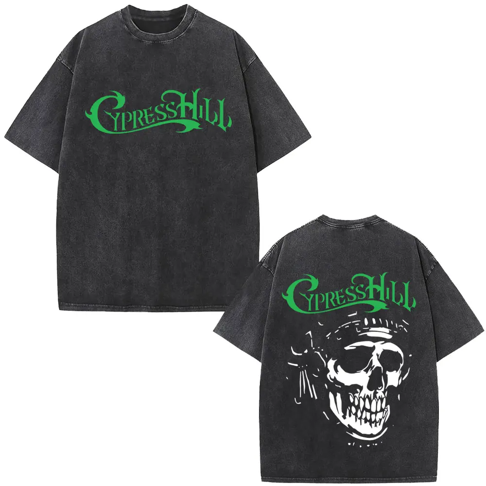 

Washed Vintage Rapper Cypress Hill Skeleton Graphic T Shirts Men Women Clothing Fashion Hip Hop Oversized T-shirts Streetwear