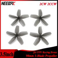 NEEBRC 4/8Pairs 90mm 3.5inch 5-Blade 1.5mm Shaft PC Propeller for FPV Racing Drone RC Plane Freestyle Cinewhoop DIY Model Parts