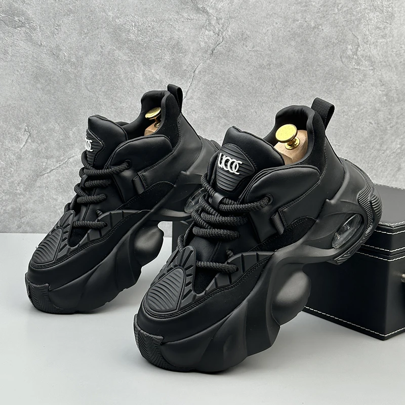 

New Comfortable Lace Up Vulcanized Shoes Height Increasing Shoes Brand Chunky Men Shoes Fashion Skateboard Shoes For Men