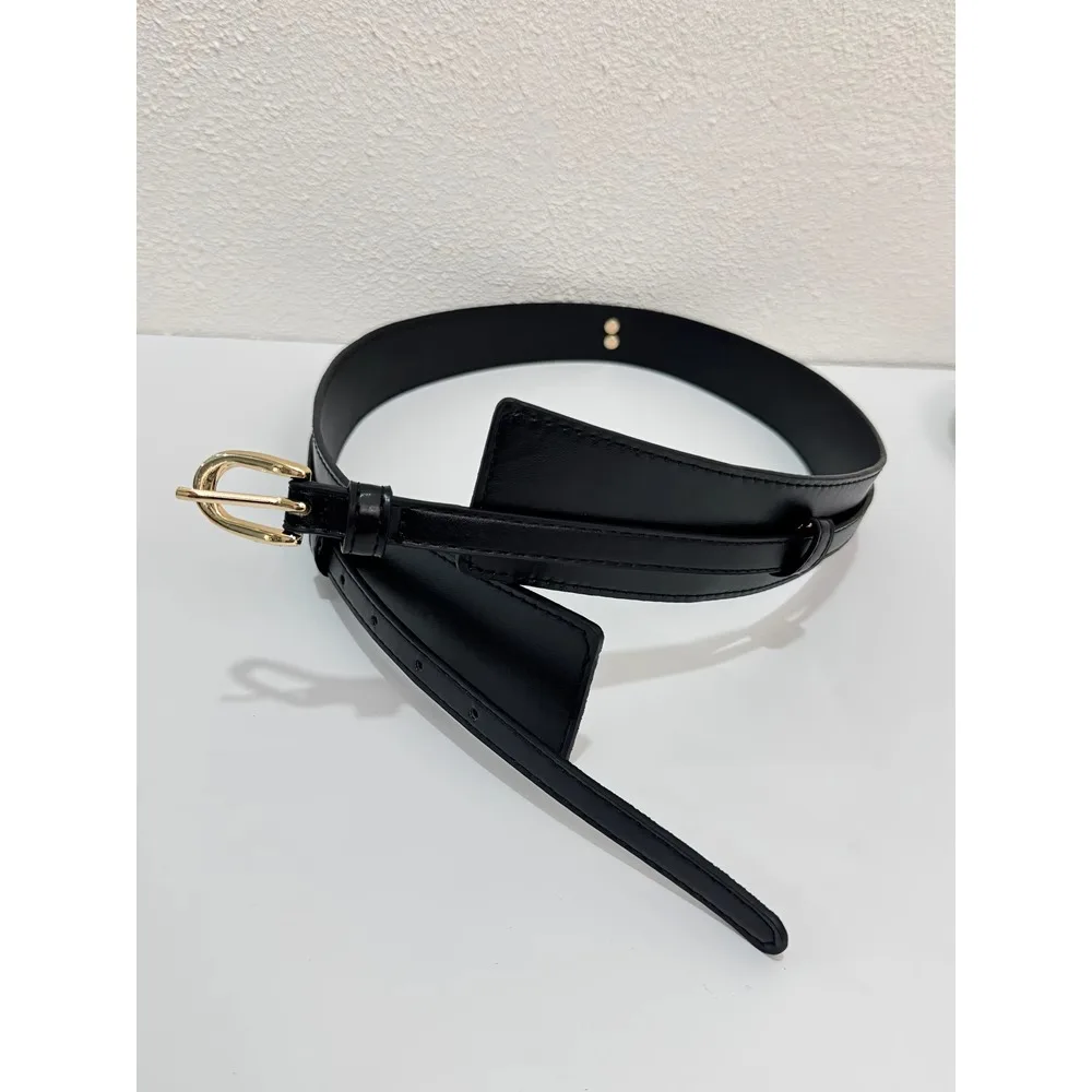 ختم الخصر النسائي الراقية الجديدة لفستان الموضة حزام بسيط أسود