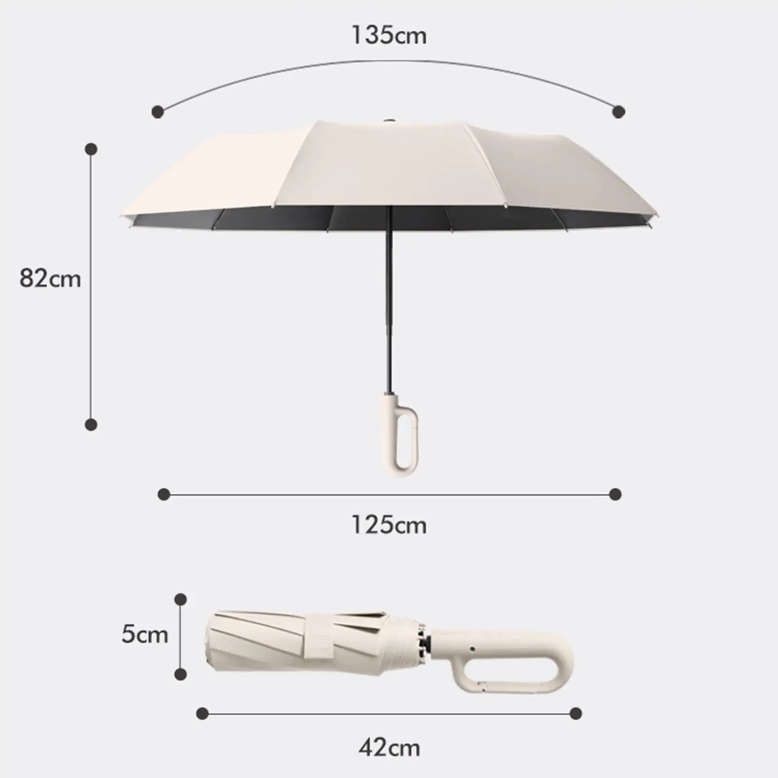 Ring Buckle Umbrella, Automatic Folding Umbrella, Sun Protection Travel Umbrella for Rain, for Outdoor Activities Beach