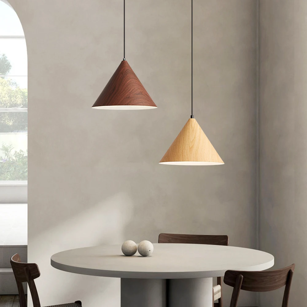 Nordic Wood Pendant Lights Modern Hanging Lamp Shade Kitchen Living Room Indoor Lighting Fixtures E27 Loft Vintage Chandelier