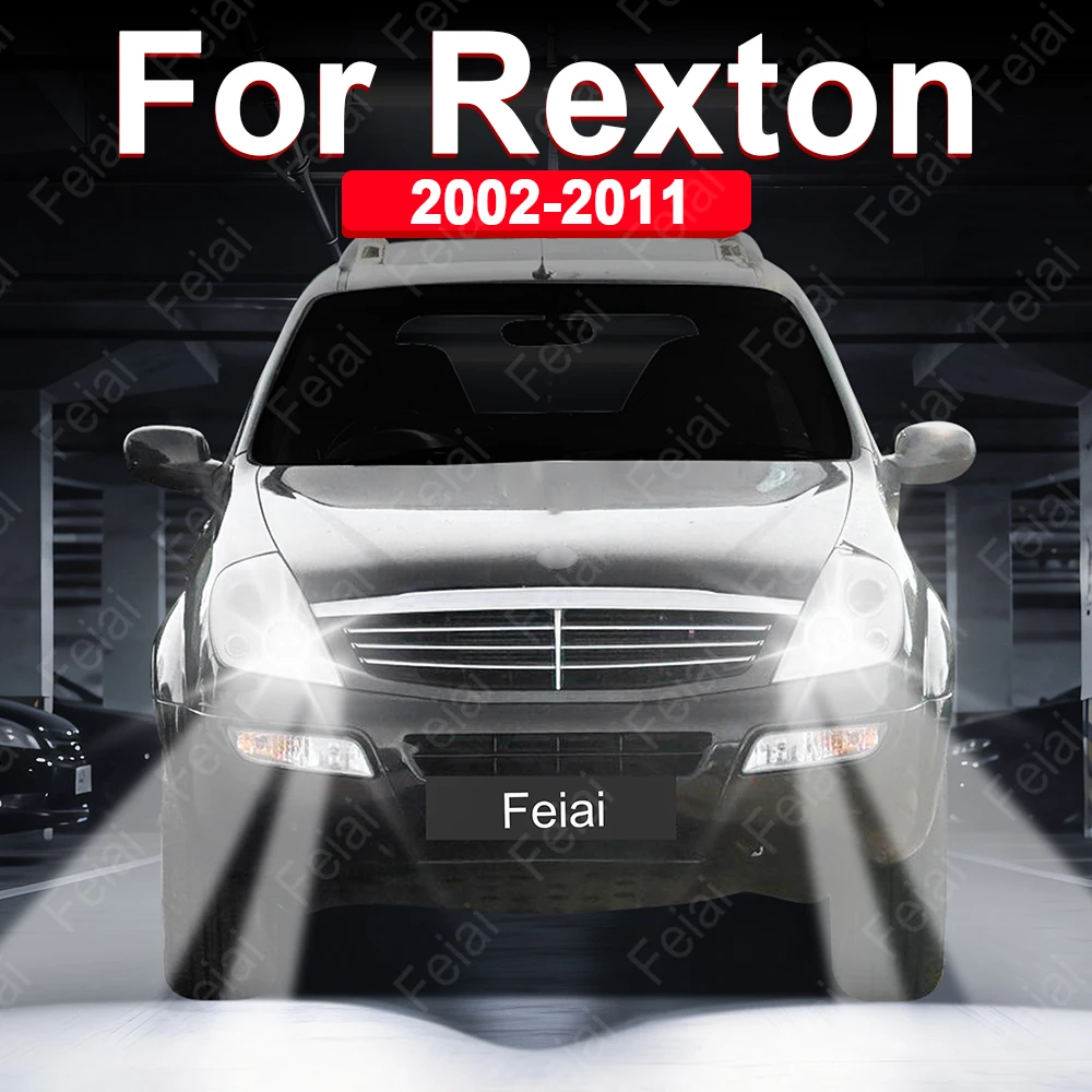 

For SsangYong Rexton Headlight LED Bulb Rexton Accessories Car Headlights Auto Headlamps 2002-2005 2006 2007 2008 2009 2010 2011