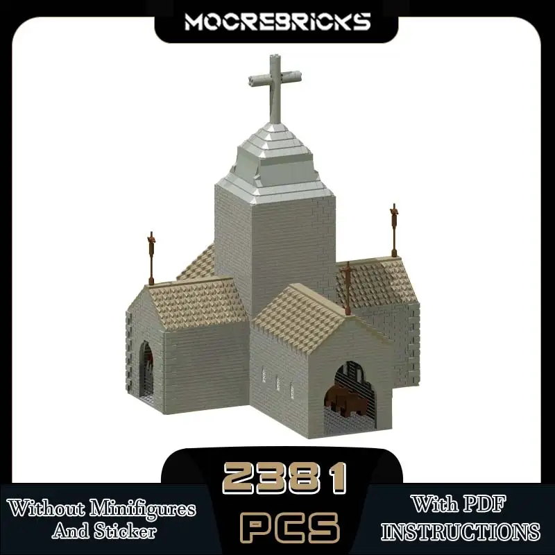 DIY Beroemde Middeleeuwse Kerk Architectuur Model MOC Technologie Bouwstenen Expert Onderwijs Kinderspeelgoed Bakstenen Collectibles