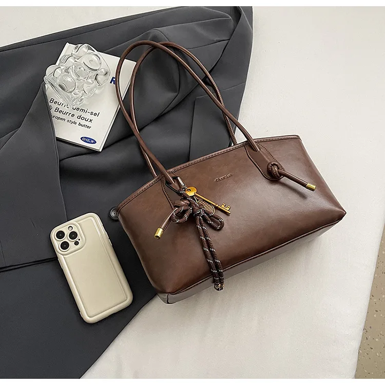 

PU Leather Shoulder Bags for Women Winter Y2K Trend Female Crossbody Bag Lady Handbags and Purses Retro Tote Bag Bolso