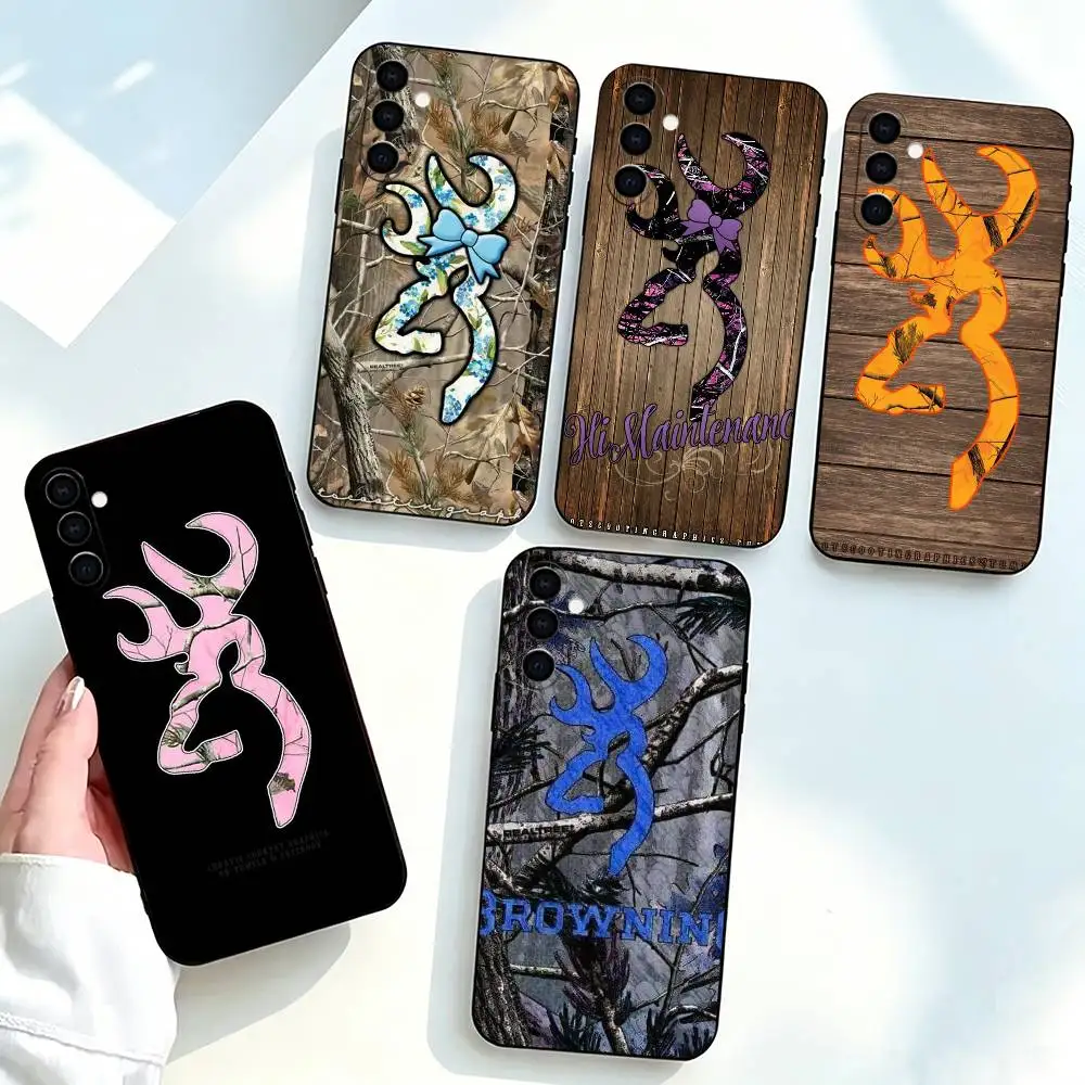 C-Cool BrowningS-s Huntings Deer   Phone Case Black Silicone Soft For Samsung Galaxy A73,A72,A71,A70,A53,A52,A51