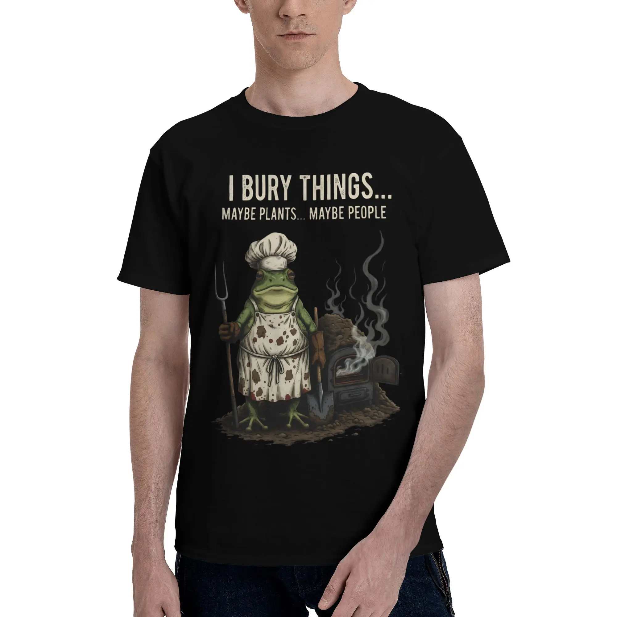 Summer I Bury Things Maybe Plants Maybe People Frog T Shirt for Men Women  Cotton Tee Shirt Short Sleeve Clothing