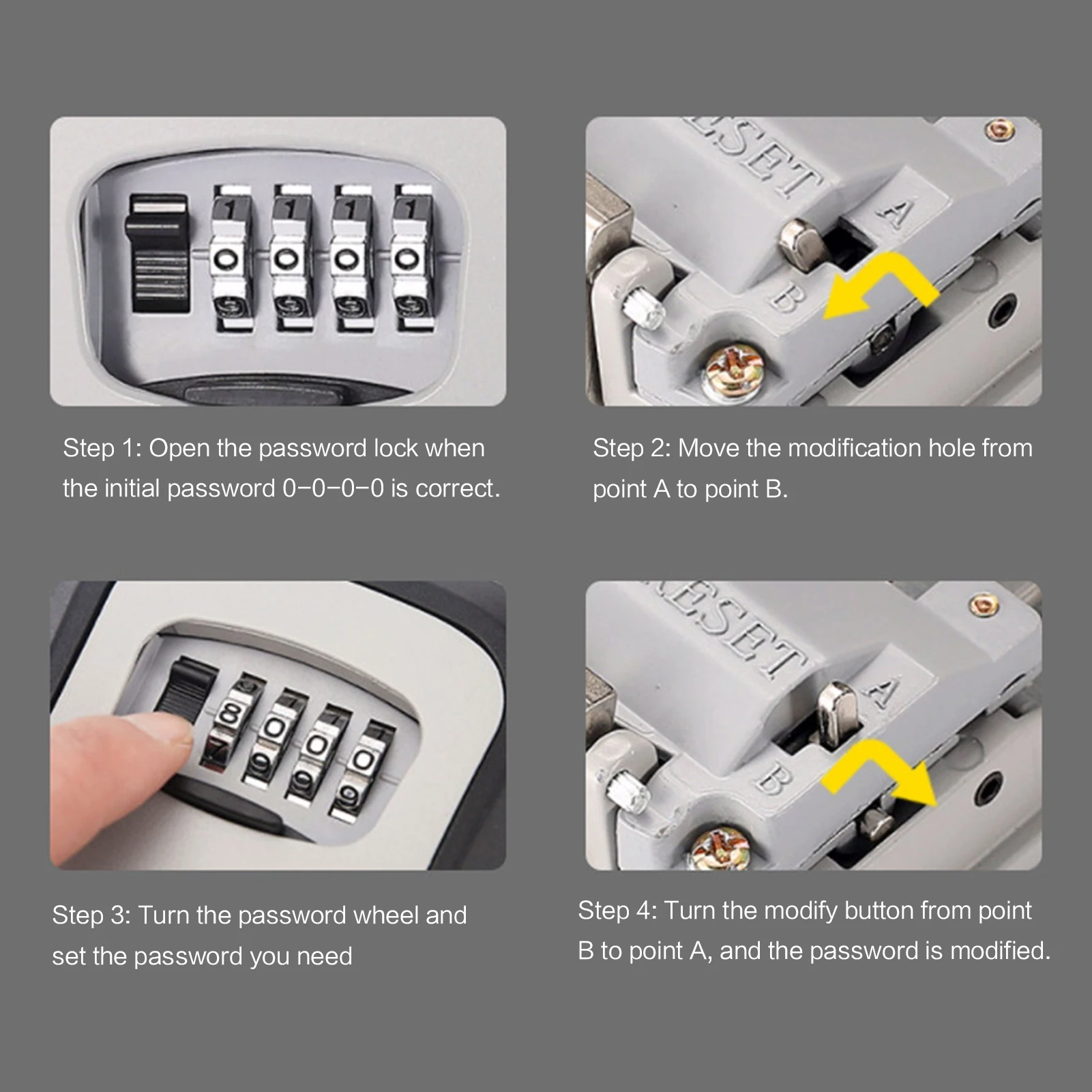 البلاستيك مفتاح اقفال الصناديق في الهواء الطلق الحائط المفاتيح صندوق تخزين 4 أرقام الجمع كلمة المرور قفل الأمان تخزين سر آمن #1