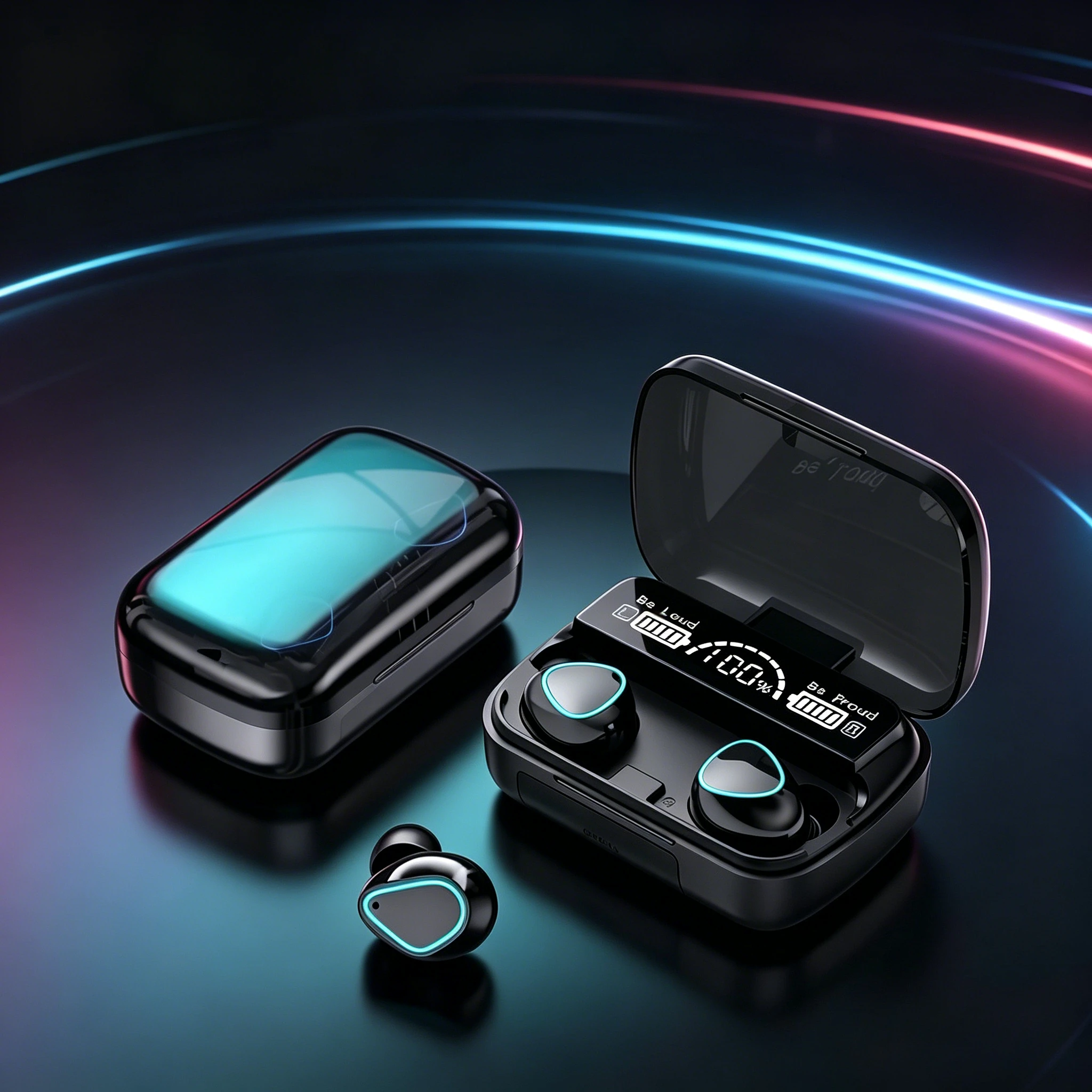 Bluetooth headset TWS hands-free LED Dispay headset Bluetooth HiFi stereo music wireless earplug game headset