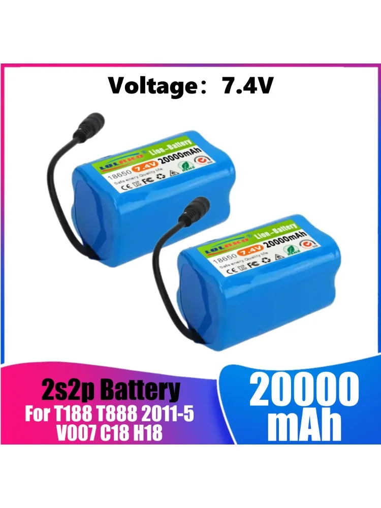 Batterie 7.4V 2S2P 20Ah, adaptée au V020 V900 2011 – 5 V007 D18B FX88, télécommande RC, appât de pêche, bateau, offre spéciale
