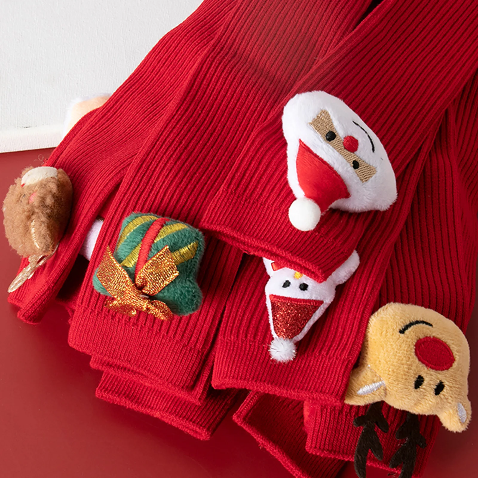 

Baby Christmas Socks for Newborns Infant Red Cotton Long Socks Santa Claus Elk Tree Decor Breathable Anti-slip Knee High Socks