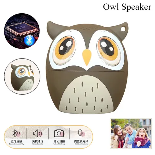 CARPBABA CE1 búho altavoces Bluetooth portátiles graves pesados lindo pequeño altavoz estéreo inalámbrico llamadas de público para teléfono