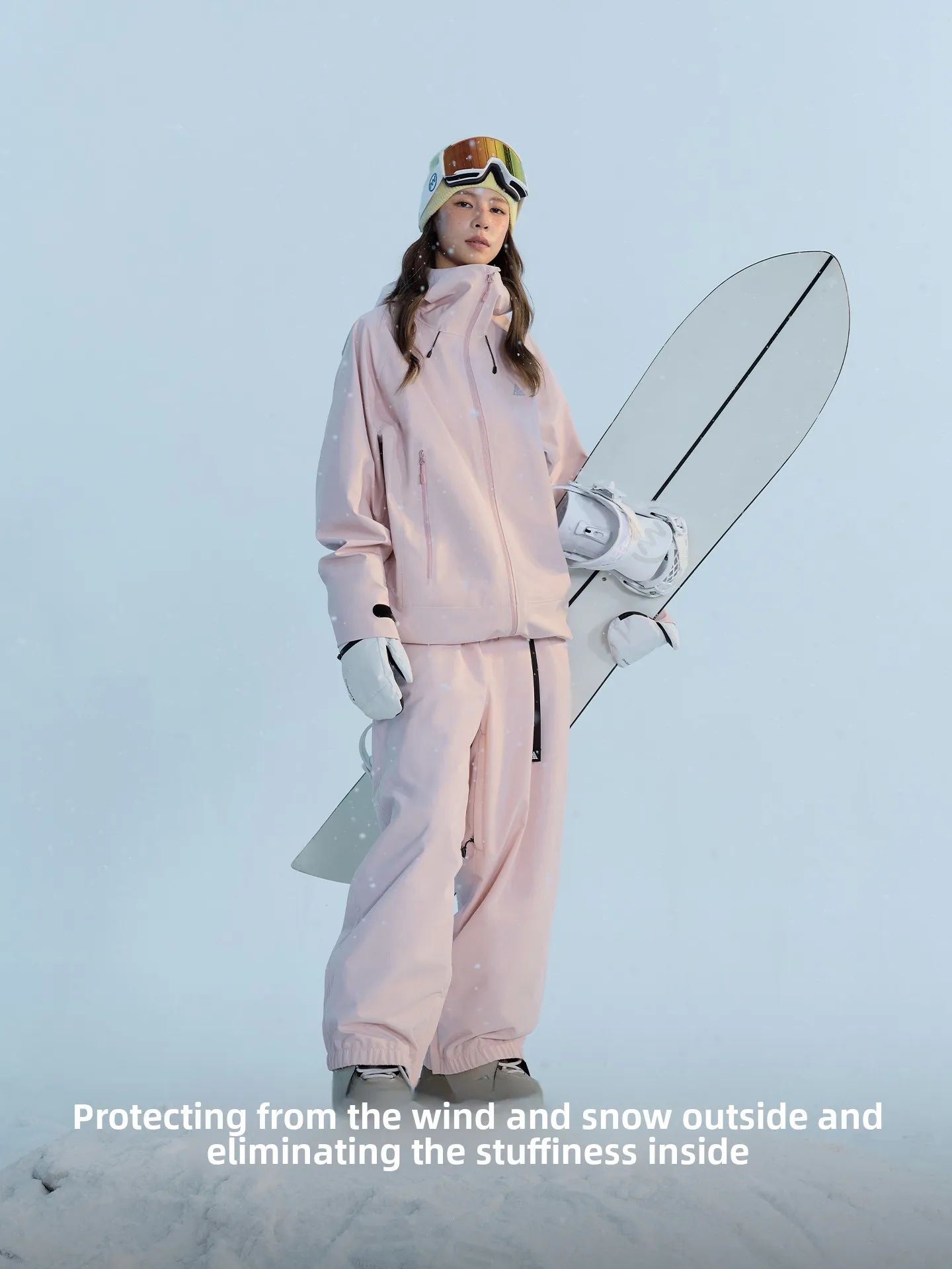 Nanend ski pants men's and women's loose RECCO snowboard snow pants fleece warm waterproof breathable