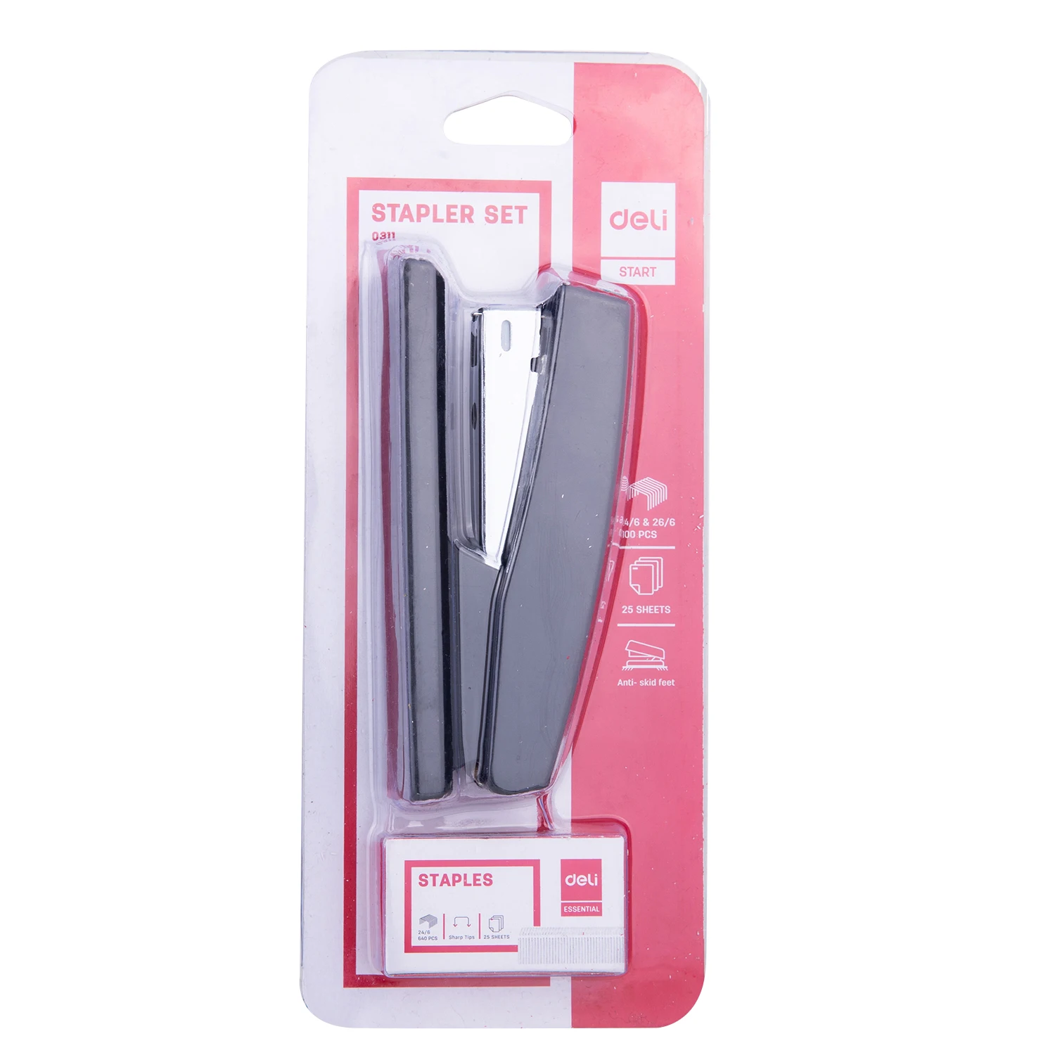 Black Stapler Set with Staples 6