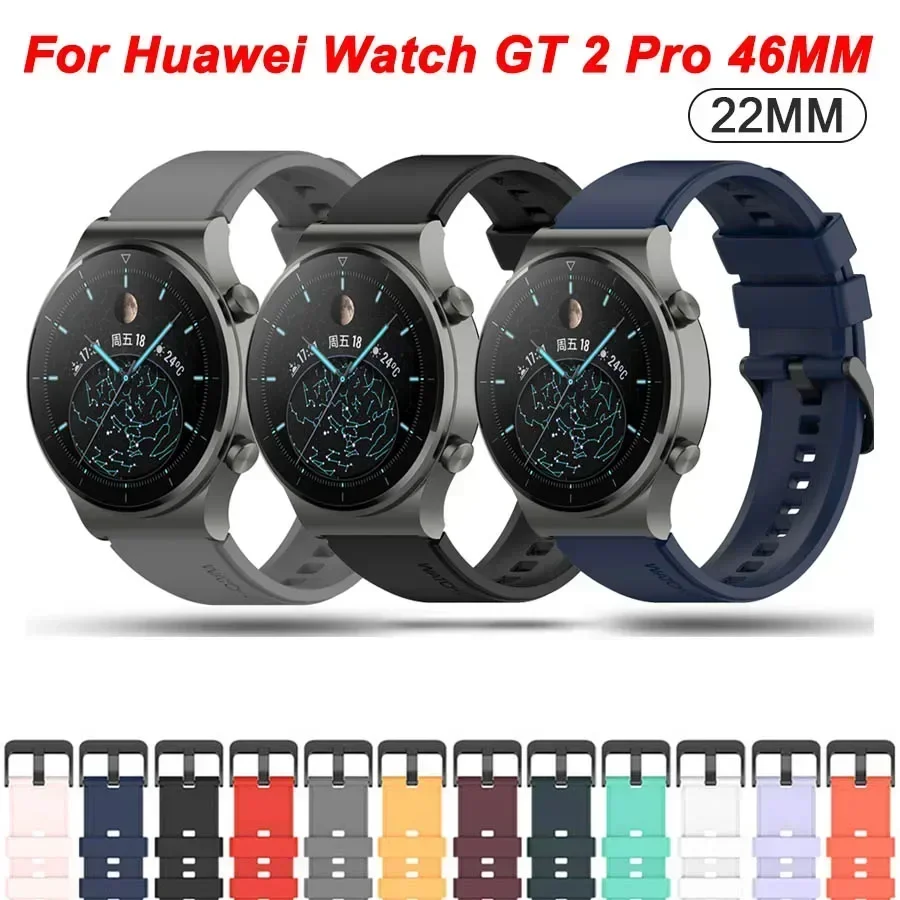 

Официальный силиконовый ремешок 22 мм для Huawei Watch Gt 2 GT 3 Pro, спортивный ремешок для часов Huawei GT2 GT3 Pro, сменный браслет