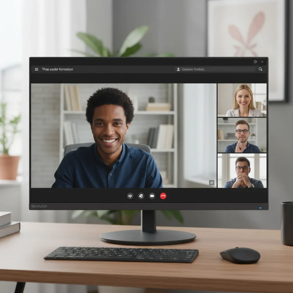 Sharp MultiSync DD-E244F Monitor Full HD da 23,8", display con cornice sottile con 178 °   Angoli di visualizzazione per uso ufficio e multi-monitor