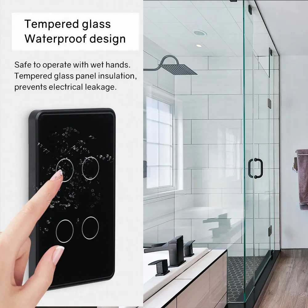 STLF Tuya Smart Switch Us Glass Panel Pc Frame Smart Wifi + Smart Life App Afstandsbediening voor Alexa Google Home