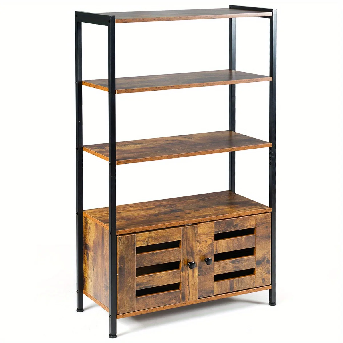 

LIFEZEAL Industrial Storage Cabinet Bookshelf Bookcase Bathroom Floor Cabinet W/3 Shelves