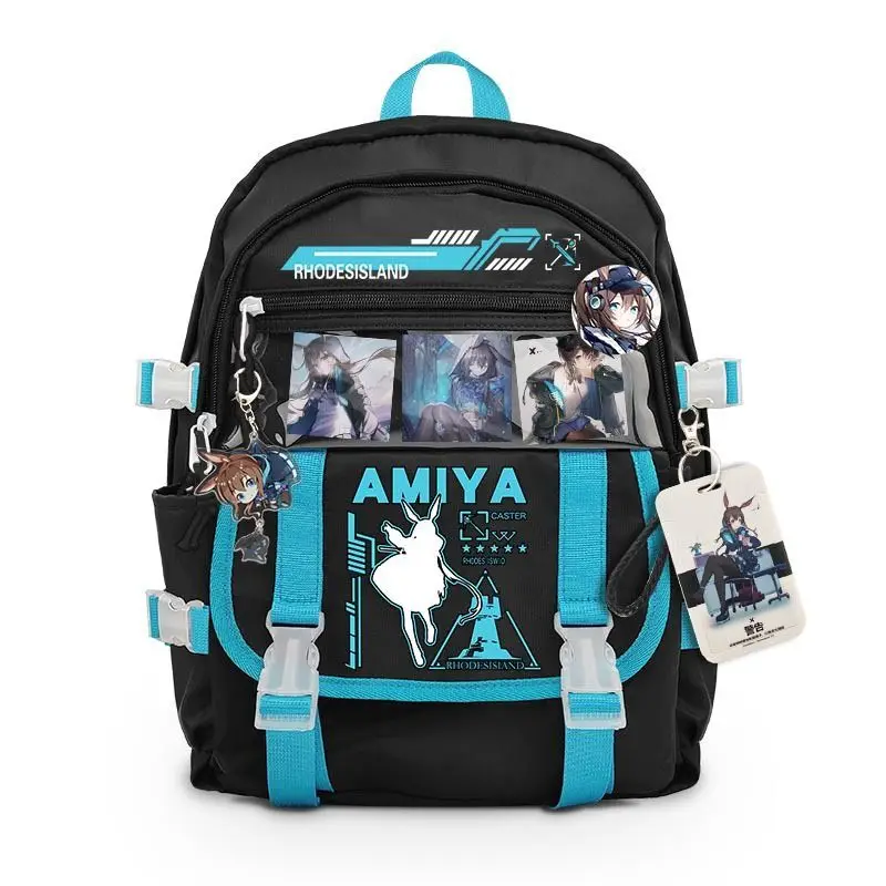 Arknights Merchandise Amiya Operator Double Shoulder Bag Boys And Girls Students Anime Backpack For Middle School Anime