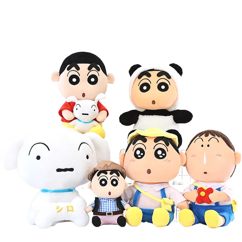 Cartoon Shinchan Villain Team Shiro Stuffed Doll Pendant Portable Backpack Accessory Sweet Birthday Presents for Anime Girl Fans