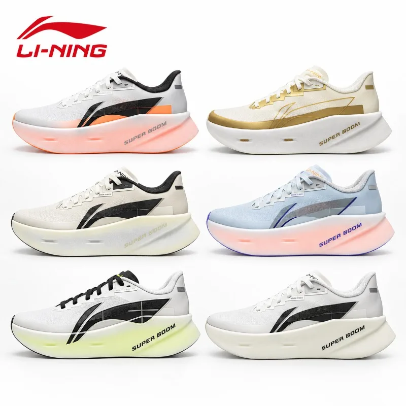 Li-Ning Men's CHAOYING PRO Cushion Running Shoes BOOM FIBER Breathable Lightweight Rebound LiNing Daily Sports Shoes ARBW003