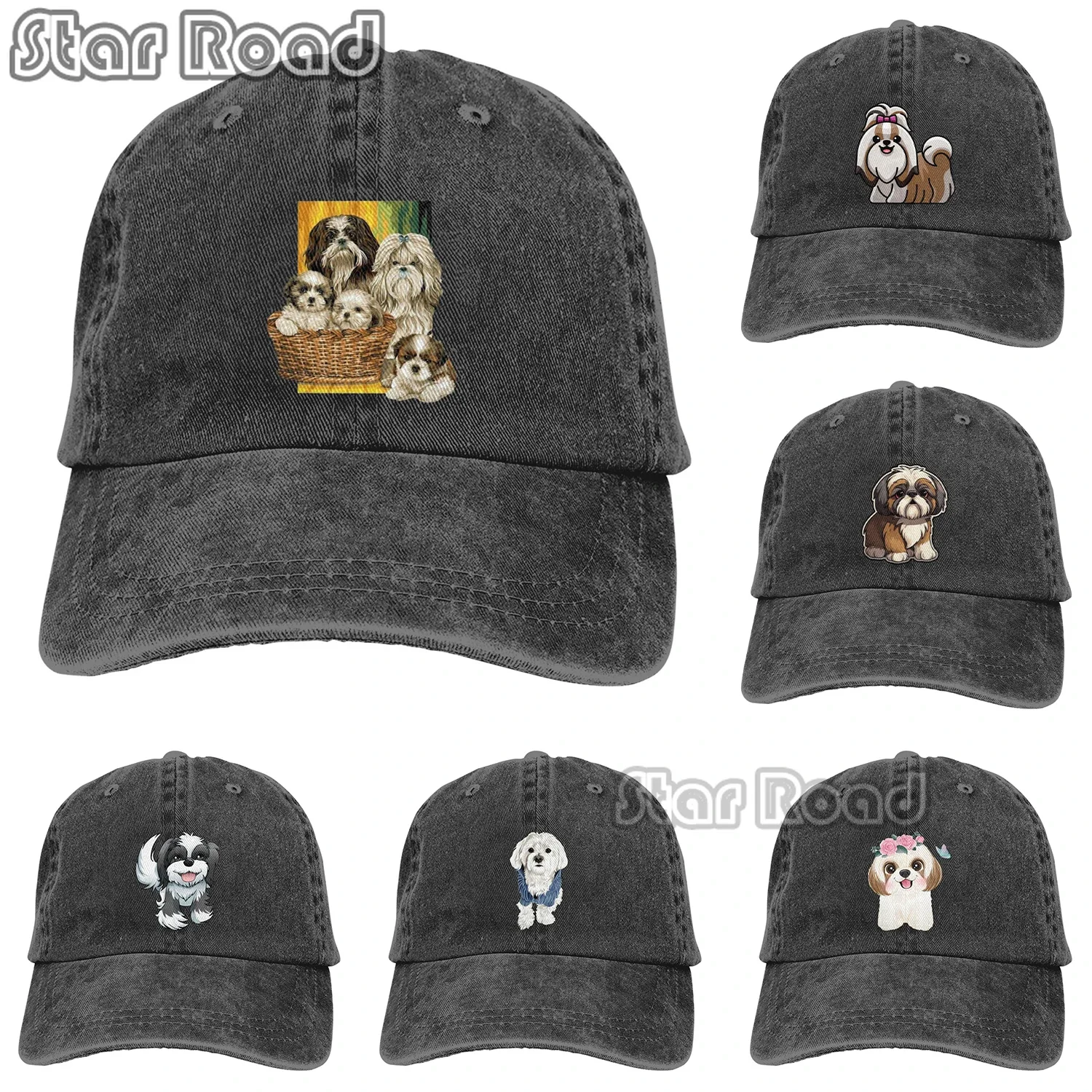 

Classic Unisex Cotton Shih Tzu Dog Baseball Cap Adult Adjustable Dad Hat Women Men Sun Protection Adjustable Dad Hat