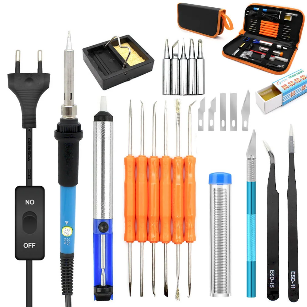 

Electric Soldering Iron Welding Tool Kit 60W Temperature Controlled Electric Soldering Iron Set