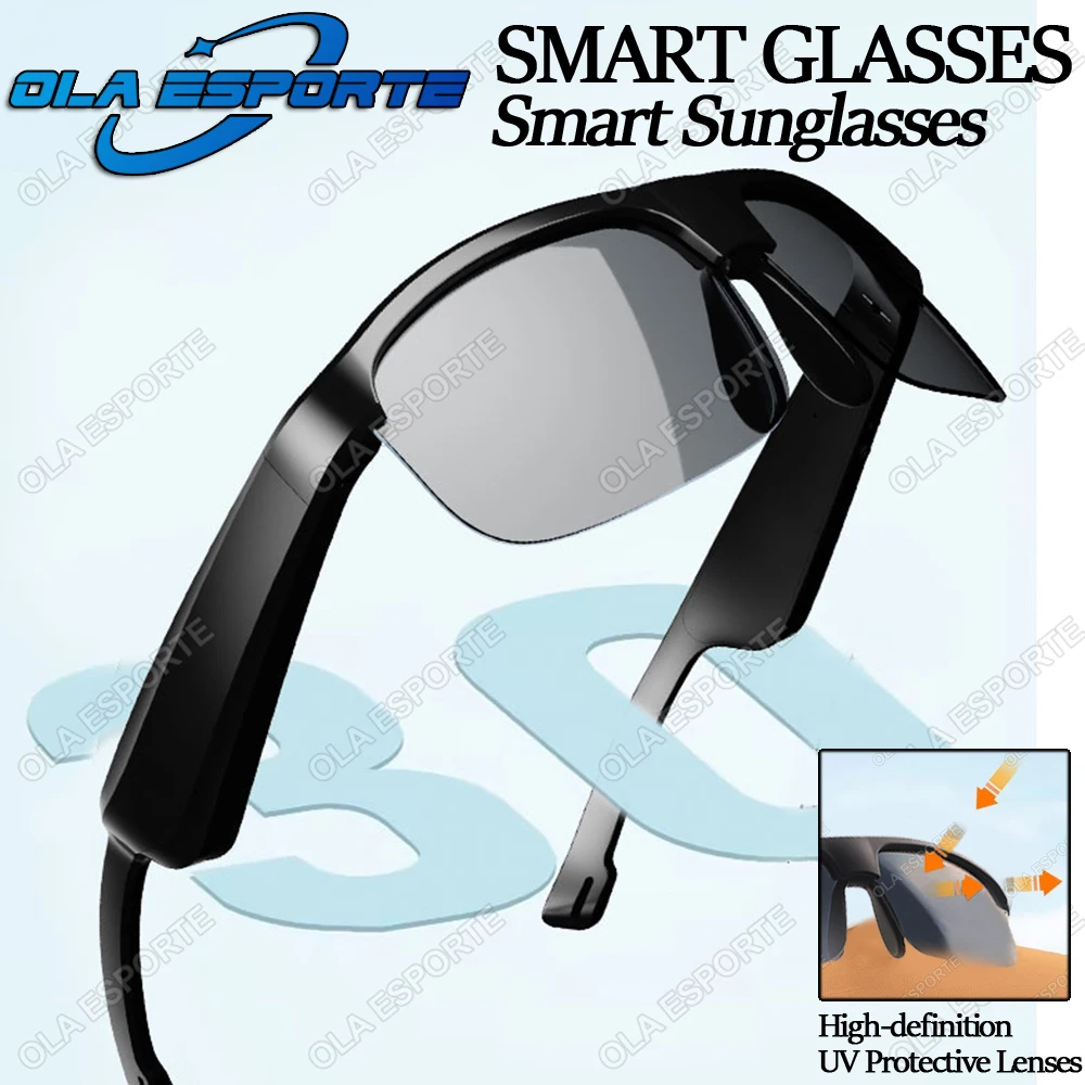 

Smart Glasses Wireless Bluetooth Sunglasses Built-in Microphone Speakers Touch & Voice Assistant Compatible Glass for Men Women