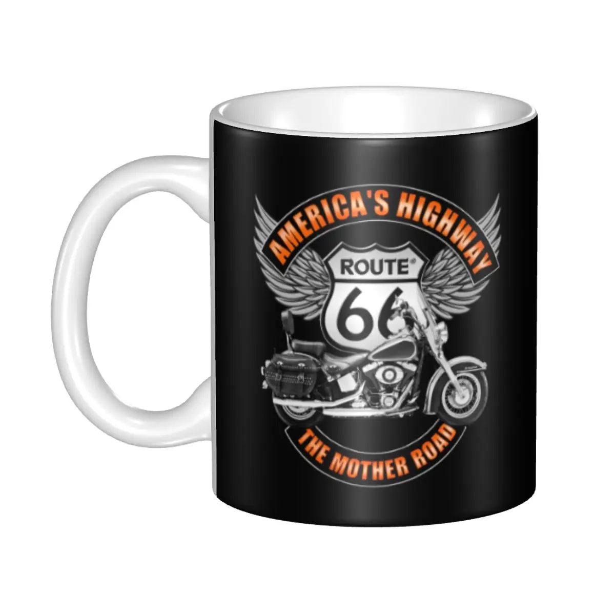 Route 66 Mother Road Coffee Mug DIY Personalized Motorcycle Ceramic Mug Creative Gift