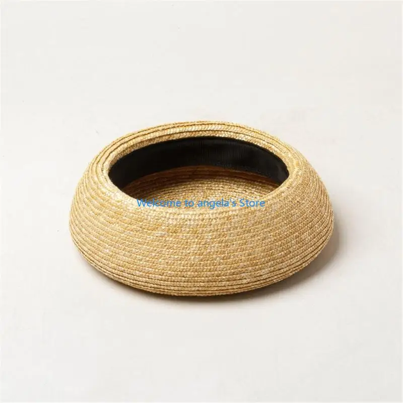 قبعة X4YC من قش القمح الطبيعي بتصميم خفيف الوزن مثالي لملابس السفر على الشاطئ