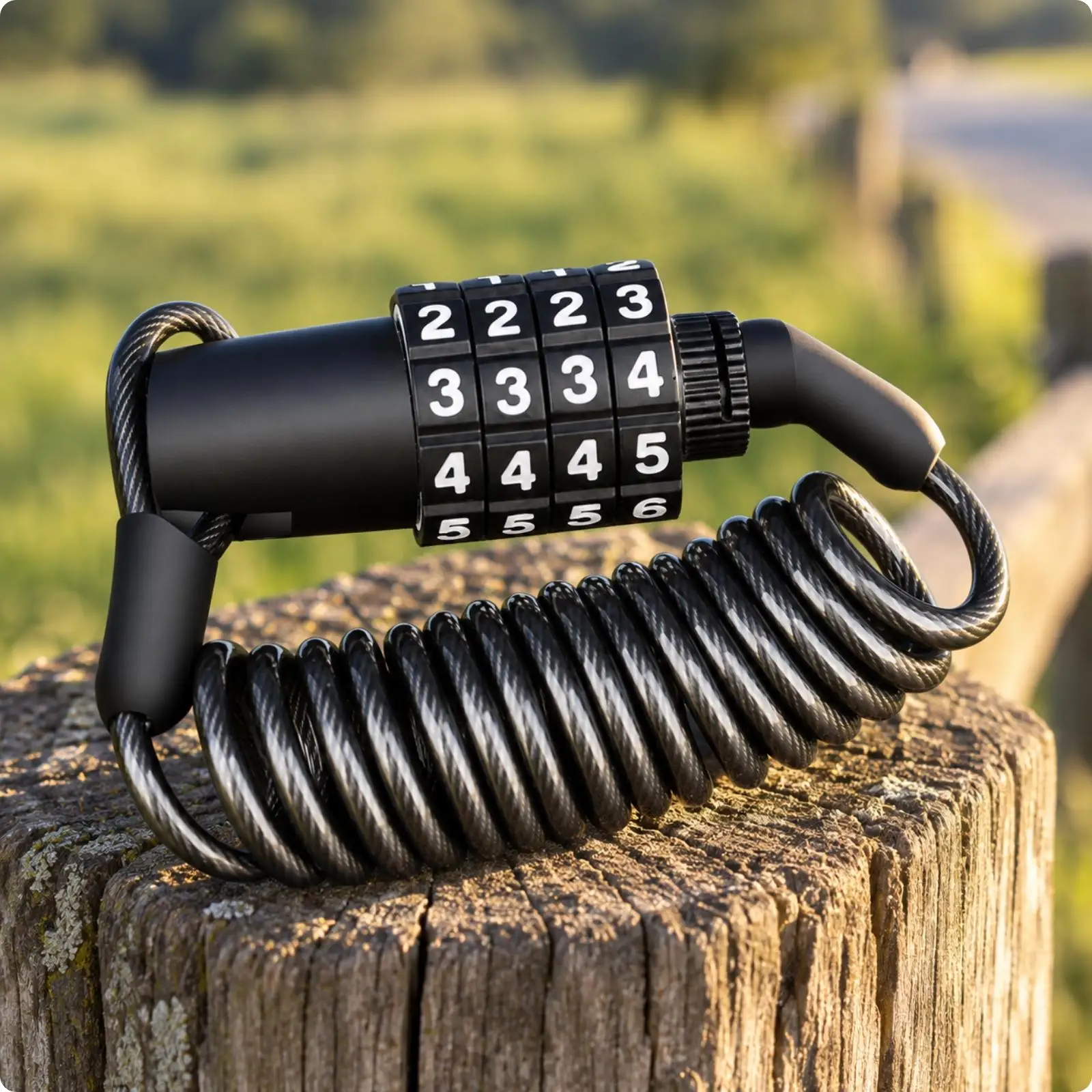 Keyless Bike Cable Lock 4 Digit Combination Heavy Duty Security Wire Lock for Bicycle Helmet Motorcycle Scooter