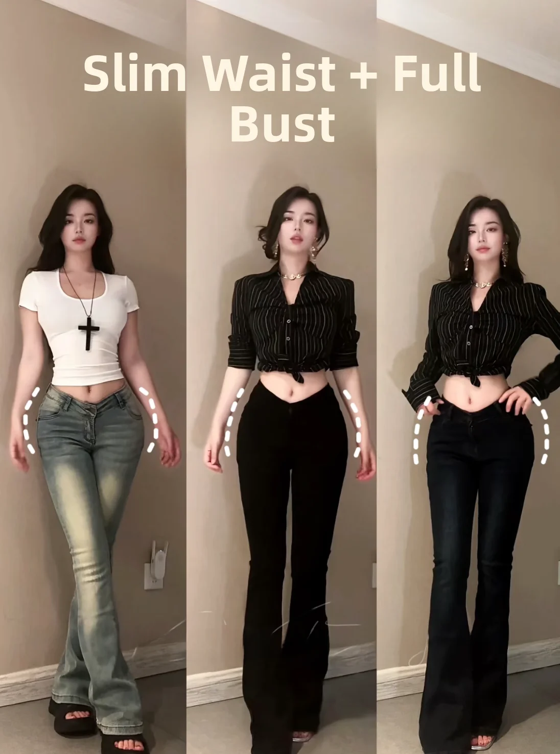 

High Waist Stretchy Slimming Micro Flared Jeans Korean Sle Spicy Girl Plump Hip Dead V Waist Long Pants Casual Cotton Denim