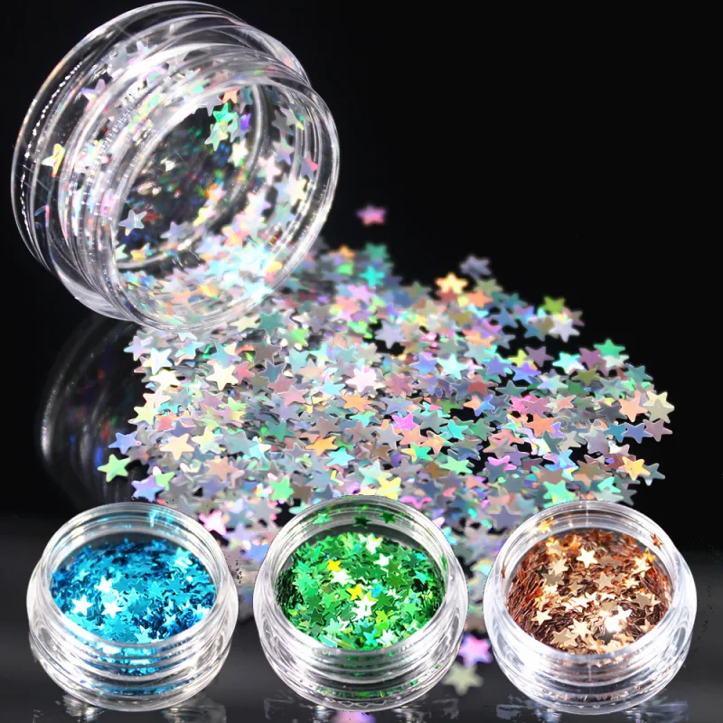 Stars Sequins Eyeshadow Lasting Shimmer Glitter Mermaid Sequins Gel Sexy Eye Makeup Festival Party Cosmetics Nail Art Decoration