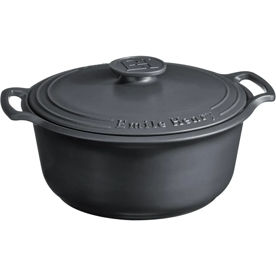 

Made in France SUBLIME Ceramic 6 qt. Round Dutch Oven Graphite